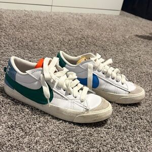 Nike Blazers with Large Green and Blue Checks